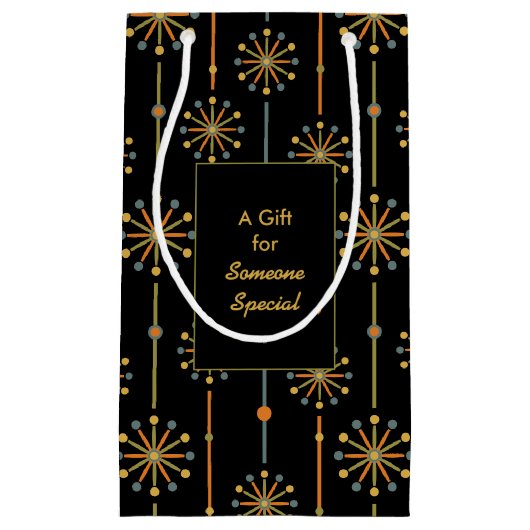 Midden-century Starburst Stripe Custom Colours SVG Klein Cadeauzakje (Voorkant)