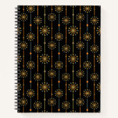 Midden-century Starburst Stripe Custom Colours SVG Notitieboek (Voorkant)