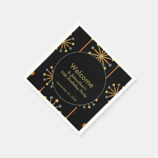 Midden-century Starburst Stripe Custom Colours SVG Servet (Hoek)