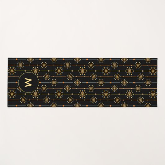 Midden-century Starburst Stripe Custom Colours SVG Yogamat (Voorkant (horizontaal))