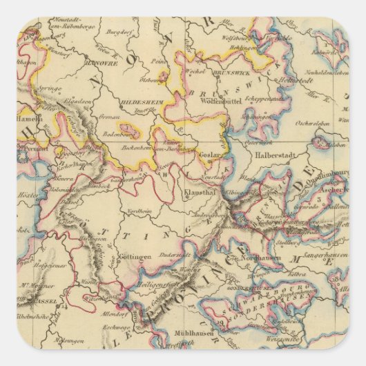 Midden-Duitsland Vierkante Sticker (Voorkant)