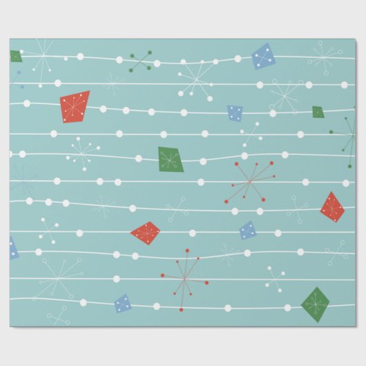 Midden-eeuw 1950 cadeaupapier (Vlak)