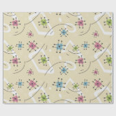 Midden-eeuw 1950 hashmarks tan cadeaupapier (Vlak)