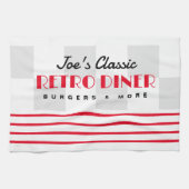 Midden eeuw 1950 retro diner keukenhanddoek cadeau (Horizontaal)