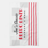Midden eeuw 1950 retro diner keukenhanddoek cadeau (Verticaal)