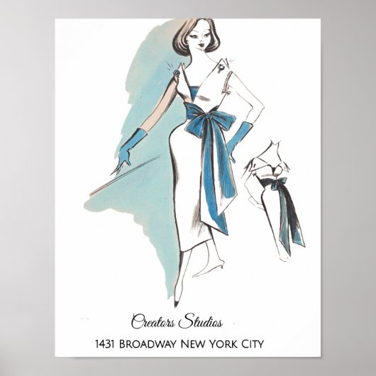Midden-Eeuw 1960 Dames Mode Poster (Voorkant)