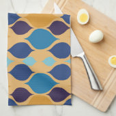 Midden eeuw 1960 Geometrische Geel Theedoek (Quarter Fold)