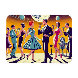 Midden eeuw 60er jaren Space Age Cocktailparty Magneet
