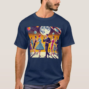 Midden eeuw 60er jaren Space Age Cocktailparty T-shirt