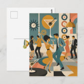 Midden eeuw 60s Hip Martini Cocktail Dansfeest Briefkaart (Voorkant / Achterkant)
