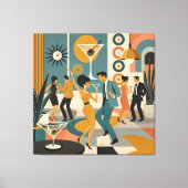 Midden eeuw 60s Hip Martini Cocktail Dansfeest Canvas Afdruk (Voorkant)