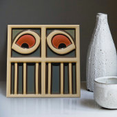 Midden-Eeuw Abstract Eyes Arts Crafts Movement Tegeltje