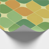 Midden-Eeuw Abstract Geometrisch Groen Sinaasappel Cadeaupapier (Hoek)