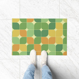 Midden eeuw abstract groen oranje geel deurmat