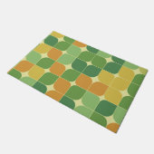 Midden Eeuw Abstract Groen Sinaasappel Geel Deurmat (Schuin)