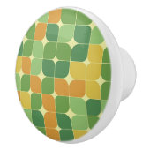 Midden Eeuw Abstract Groen Sinaasappel Geel Keramische Knop (Rechts)