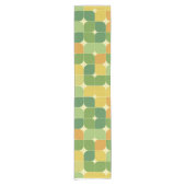 Midden Eeuw Abstract Groen Sinaasappel Geel Korte Tafelloper (Voorkant)