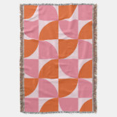 Midden eeuw Abstract Oranje en Roze Patroon Deken (Voorkant Verticaal)