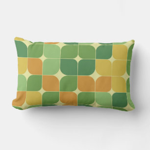 Midden Eeuw Abstract Patroon Groen Oranje Kussen