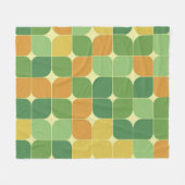 Midden eeuw Abstract Patroon Groen Sinaasappel Fleece Deken (Voorkant (Horizontaal))
