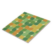 Midden eeuw Abstract Patroon Groen Sinaasappel Tegeltje (Zijkant)