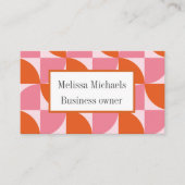 Midden eeuw Abstract Sinaasappel en Roze Custom Visitekaartje (Voorkant)