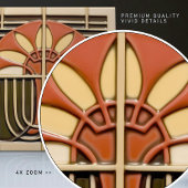 Midden-Eeuw Abstracte Florals Arts Crafts Movement Tegeltje