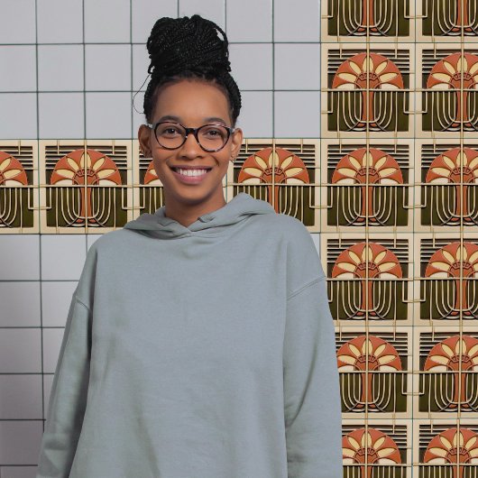 Midden-Eeuw Abstracte Florals Arts Crafts Movement Tegeltje