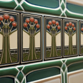 Midden-Eeuw Abstracte Florals Arts Crafts Movement Tegeltje