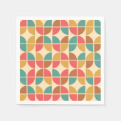 Midden eeuw Abstracte geometrische rode Blauwgroen Servet (Voorkant)