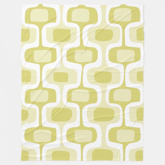 Midden-eeuw afgeronde rechthoek Chartreuse Fleece Deken (Voorkant)