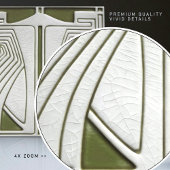 Midden-eeuw Art Nouveau Symmetrie Sage Groen Tegeltje