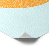 Midden Eeuw Atomair Abstract Aqua, Oranje, Teal Poster (Hoek)