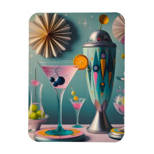 Midden eeuw atomaire futuristische cocktailtijd magneet