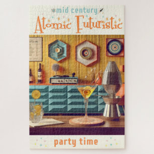 Midden Eeuw Atomaire Retro Futuristische Feestzaal Legpuzzel