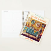 Midden Eeuw Atomaire Retro Futuristische Feestzaal Planner (Display)