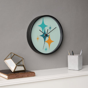 Midden eeuw atomaire stervoorstelling turquoise, a