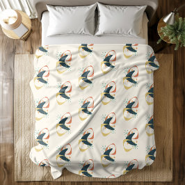 Midden-Eeuw Atomic Charcoal Sinaasappel Yellow Fleece Deken