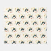 Midden-Eeuw Atomic Charcoal Sinaasappel Yellow Fleece Deken (Voorkant (Horizontaal))