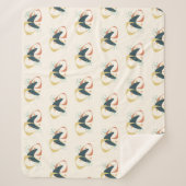 Midden-Eeuw Atomic Charcoal Sinaasappel Yellow Sherpa Deken (Voorkant)