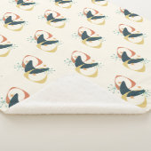 Midden-Eeuw Atomic Charcoal Sinaasappel Yellow Sherpa Deken (3/4)