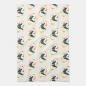 Midden-Eeuw Atomic Charcoal Sinaasappel Yellow Theedoek (Verticaal)