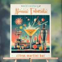 Midden eeuw Atomic Futuristic Citrus Martini Bar