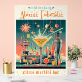 Midden eeuw Atomic Futuristic Citrus Martini Bar Acryl Bord (Huwelijk)