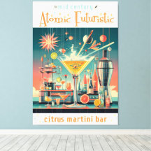 Midden eeuw Atomic Futuristic Citrus Martini Bar