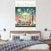 Midden eeuw Atomic Futuristic Citrus Martini Bar Canvas Afdruk (Insitu (Slaapkamer))