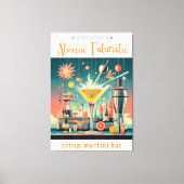 Midden eeuw Atomic Futuristic Citrus Martini Bar Canvas Afdruk (Voorkant)