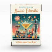 Midden eeuw Atomic Futuristic Citrus Martini Bar Fotoblokken (Voorkant)
