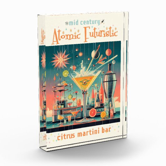 Midden eeuw Atomic Futuristic Citrus Martini Bar Fotoblokken (Links)
