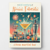 Midden eeuw Atomic Futuristic Citrus Martini Bar Fotoplaat (voorkant)